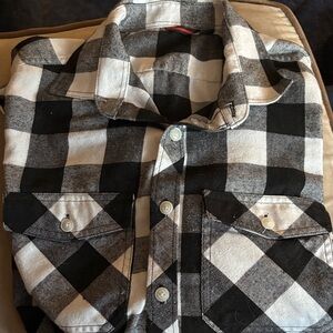 Black and White Plaid Casual Button Down Shirt